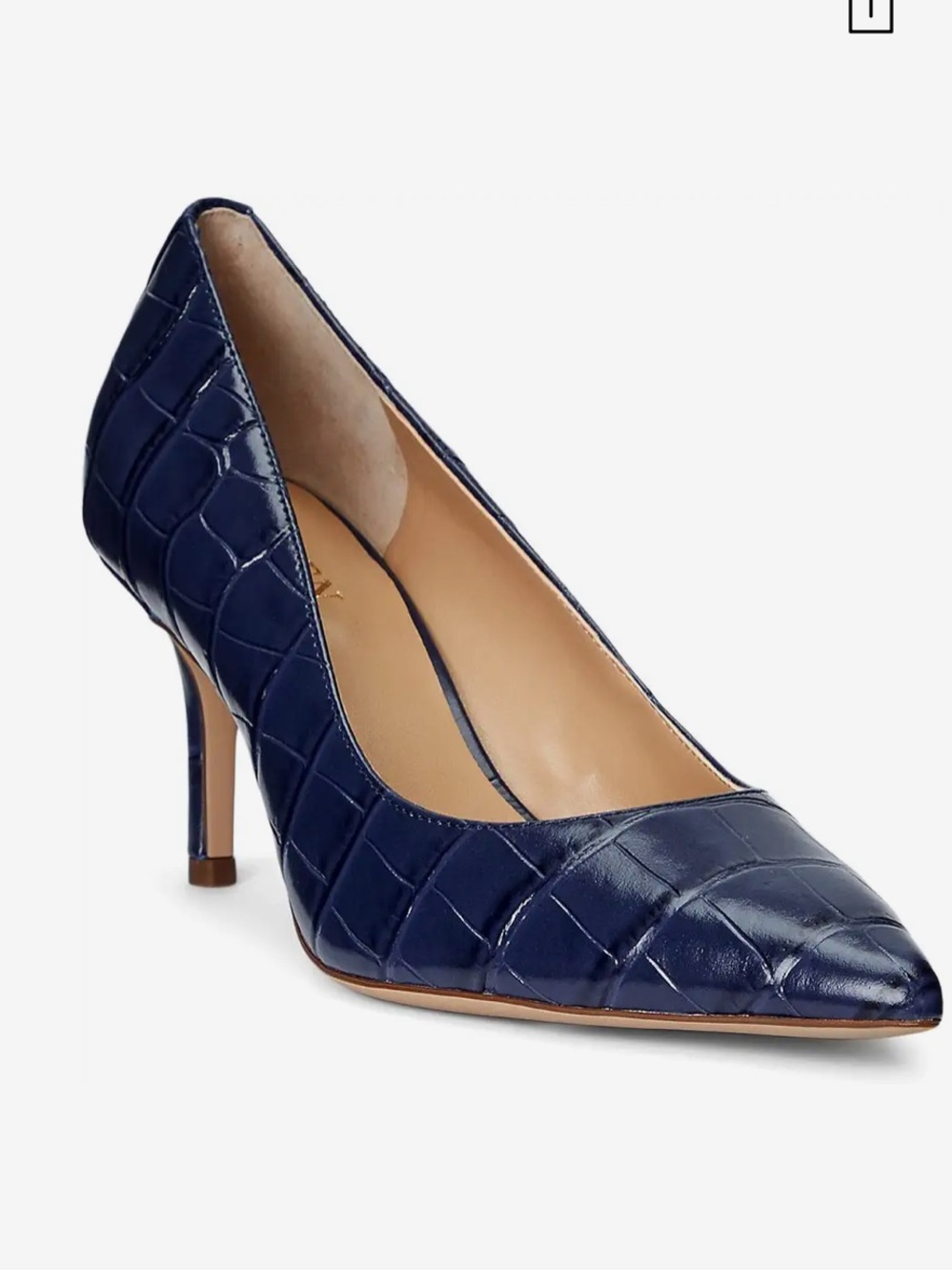 Lauren Ralph Lauren Lanette Crocodile Embossed Leather Pumps